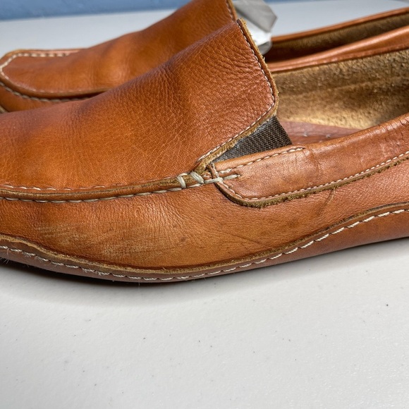 Saks Fifth Ave model 6433 Men\'s Tan all leather driving Loafers size 10 M